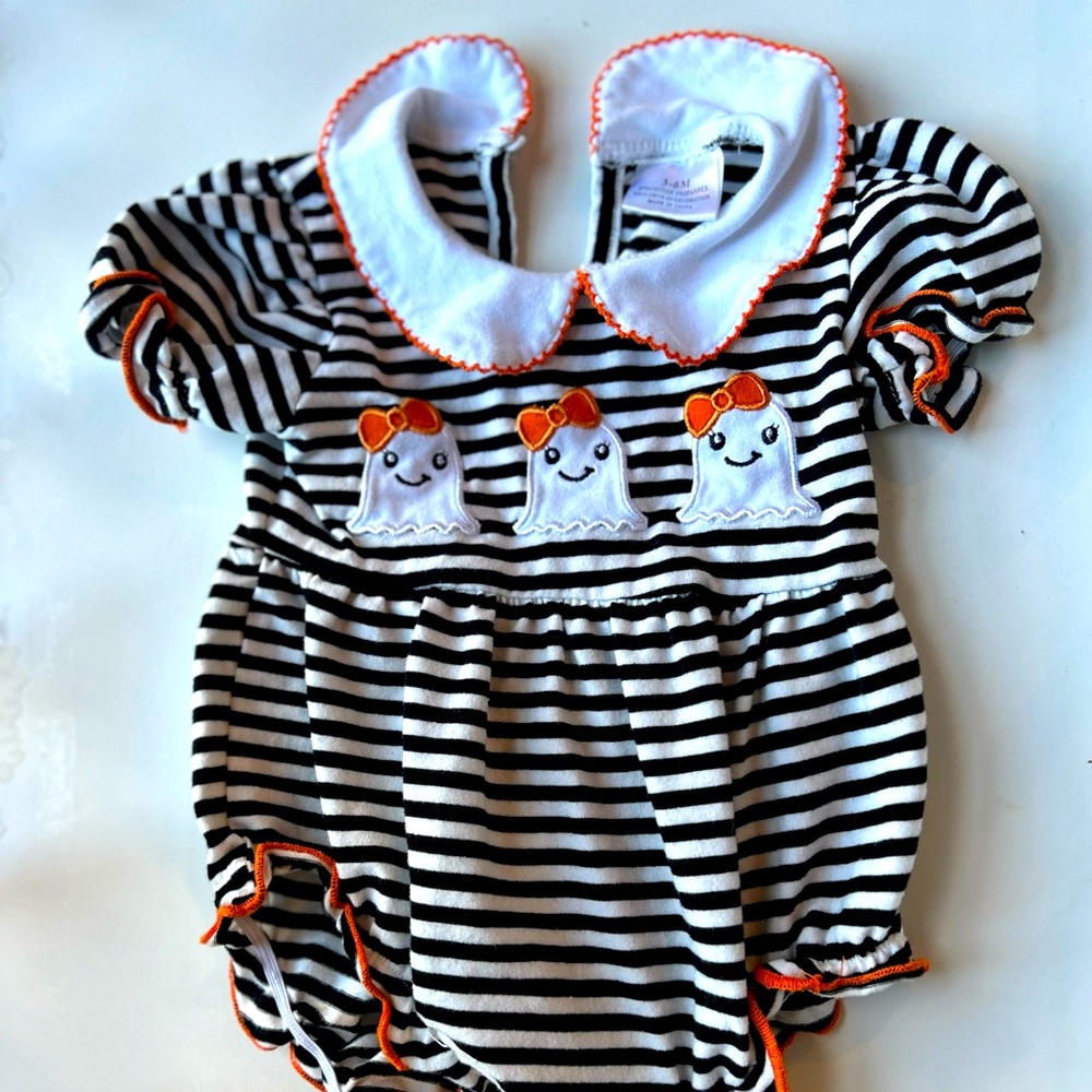 Halloween Boo Baby Girl Romper - worn once